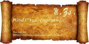 Mihályi Zselyke névjegykártya